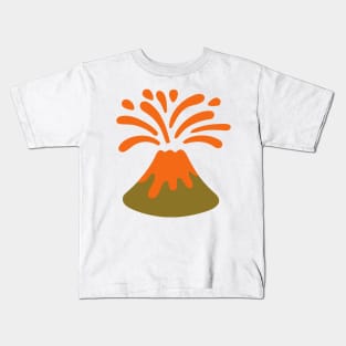 Volcano Erupting Emoticon Kids T-Shirt